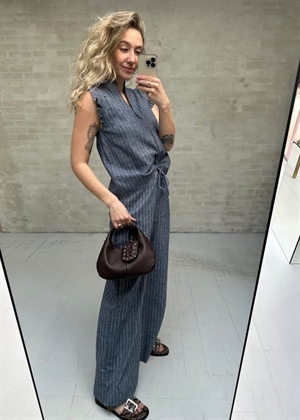 Siona Emb stripe top Blue Neo Noir 